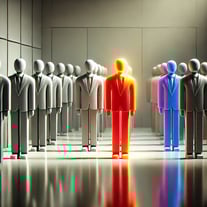 DALL·E 2025-01-22 18.52.00 - A symbolic and visually cohesive image illustrating the concept of Lack of Personalization in a professional and modern style. The scene shows a row