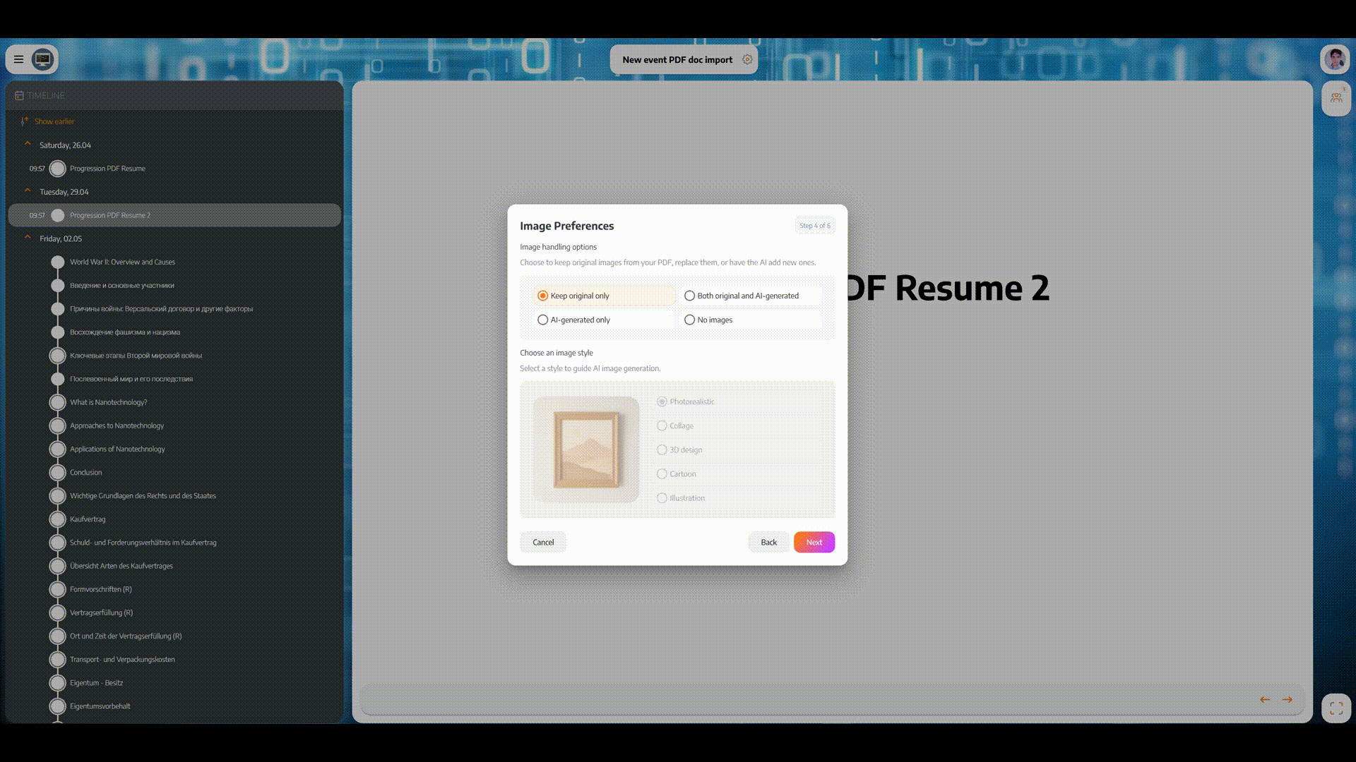 Import PDF Image Prompt Gif