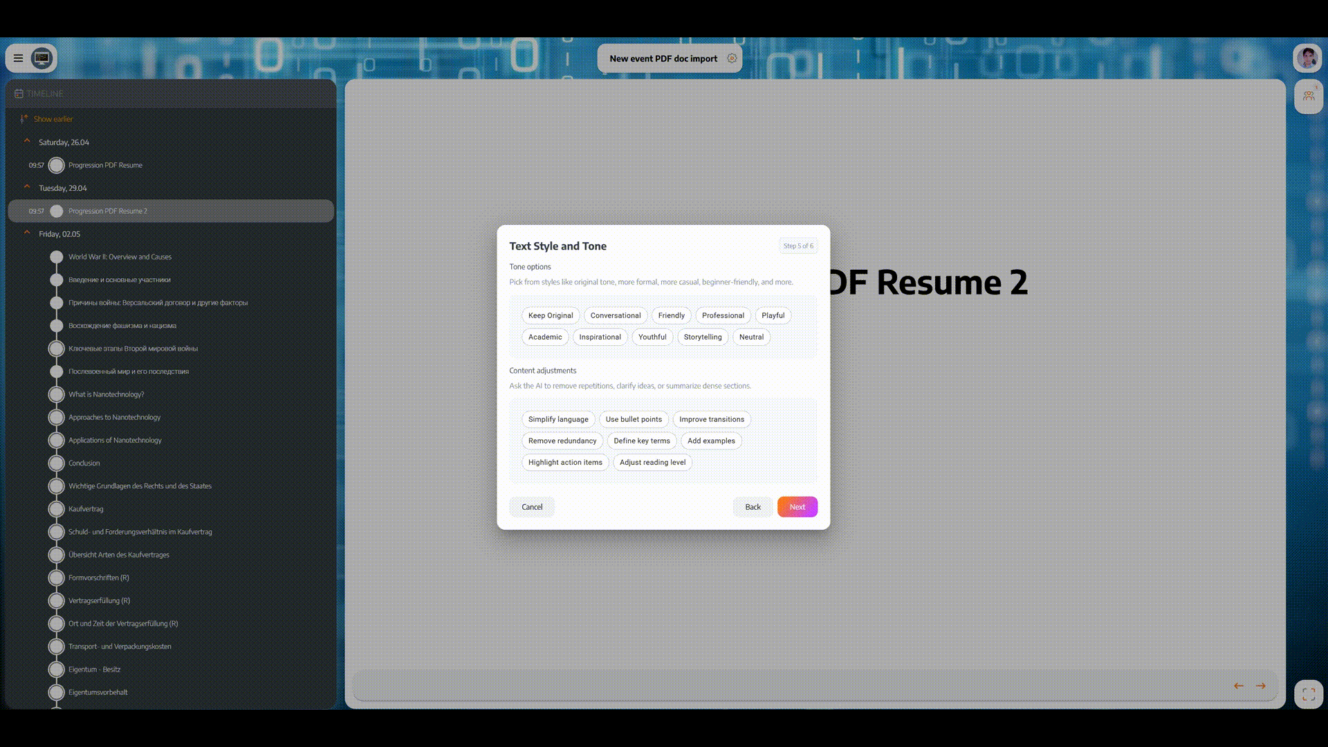 Import PFD Text Style and Tone GIF